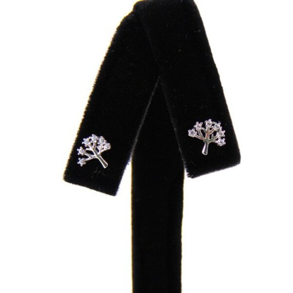 4/$12~Tiny Zircon Tree Stud Earrings - Picture 1 of 4